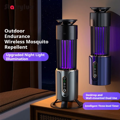 Mata-Mosquitos Recarregável via USB // Eletrocutador Elétrico // Armadilha de Sucção Portátil p/ uso Interno e Externo // Seguro p/ Crianças.