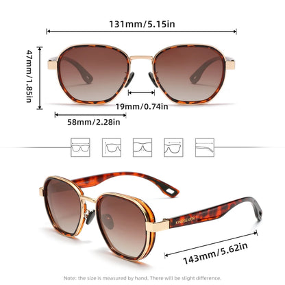 Óculos de Sol Originais da Marca KINGSEVEN // Polarizados, UV400, Luxo // Óculos Femininos // Armação Redonda // Estilo Casual e Moderno p/ Uso Externo.