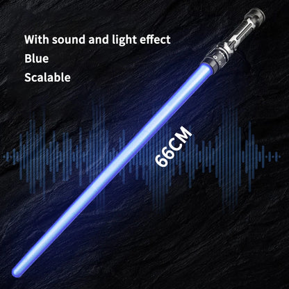 Espada de Brinquedo Colorida e Brilhante // Espada Laser // Sabre de Luz Vermelho e Azul // Sabre Duplo Telescópico c/ Música, p/ Cosplay // Brinquedo Infantil Incrível c/ Luzes Piscantes.