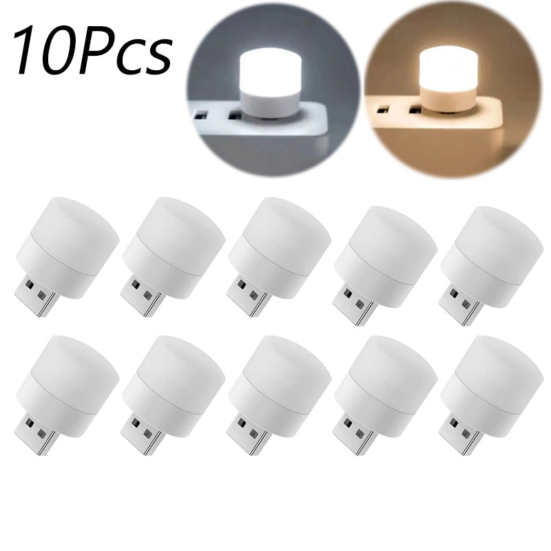 Mini Luz Noturna BAPPSUS USB Quente/Branco // 1-10 pçs // Proteção para os Olhos // Luz de Leitura USB Plug // Carregamento de Energia Móvel Led Night