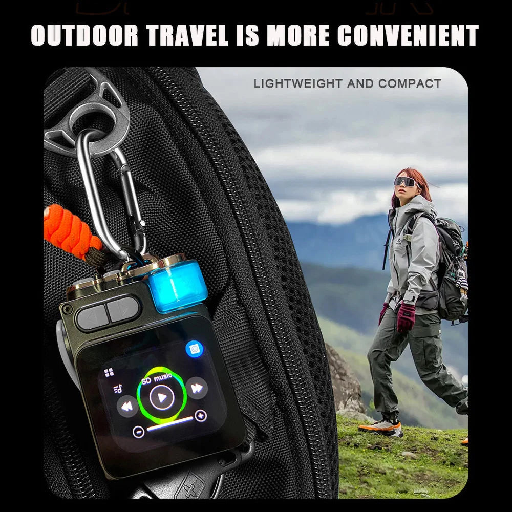 Caixa de Som Portátil s/ Fio Compatível c/ Bluetooth // Caixa de Som Mecânica de Metal c/ Tela de LED RGB e Suporte para Subwoofer de Mesa.