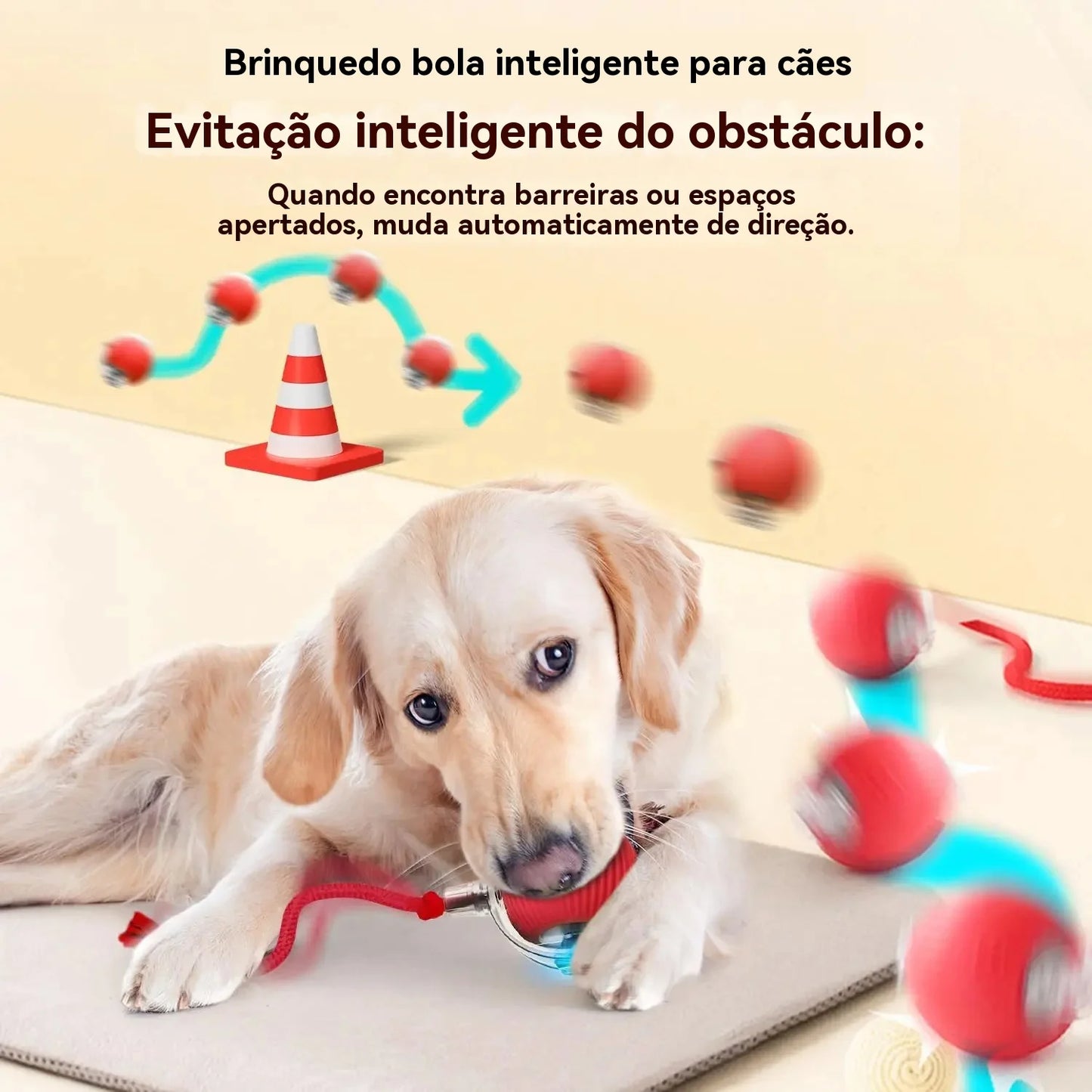 Brinquedo de Bola Inteligente p/ Cães // Novo Brinquedo Itnerativo em Forma de Bola p/ Cães // Bola Automática Rolante Recarregável // Brinquedo Inteligente p/ Filhotes