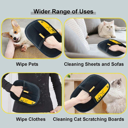 Luvas Eletrostáticas p Remoção de Pelos de Animais de Estimação // Para Cães e Gatos // Reutilizáveis e Laváveis // Com Escova Removedora de pelos 2 em 1 // Seguras e Não Tóxicas