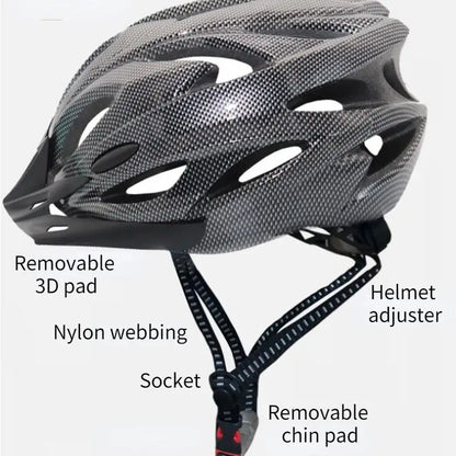 Capacete de Ciclismo c/ Forro Confortável Ultraleve Oco // Unissex Ajustável // Proteção p/ a Cabeça // Capacete de Bicicleta MTB