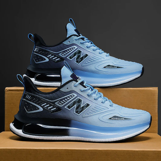 Novos Tênis de Corrida Casuais Masculinos 2025 // Calçados Esportivos Masculinos de Malha Respirável // Confortável p/ Esportes ao Ar Livre // Tênis Modernos c/ Cadarço //