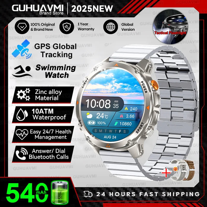 Novo Smartwatch Esportivo T-REX3 p/ Atividades ao Ar Livre (2026) com Tela HD // Resistente à Água 10ATM // Monitoramento de Oxigênio no Sangue e Chamadas