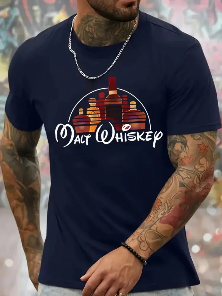 Camiseta Masculina de Verão Criativa // Com Gola Redonda e Manga Curta // Estampa de Cubo Mágico Derretendo // Modelo Casual e Moderno // Ideal p/ Atividades ao Ar Livre.