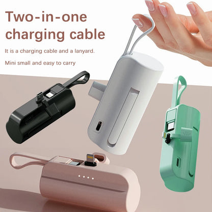 Power Bank 10000mAh Leve Com Cabo Embutido Carregador Portátil Para Celular Emergência Diário