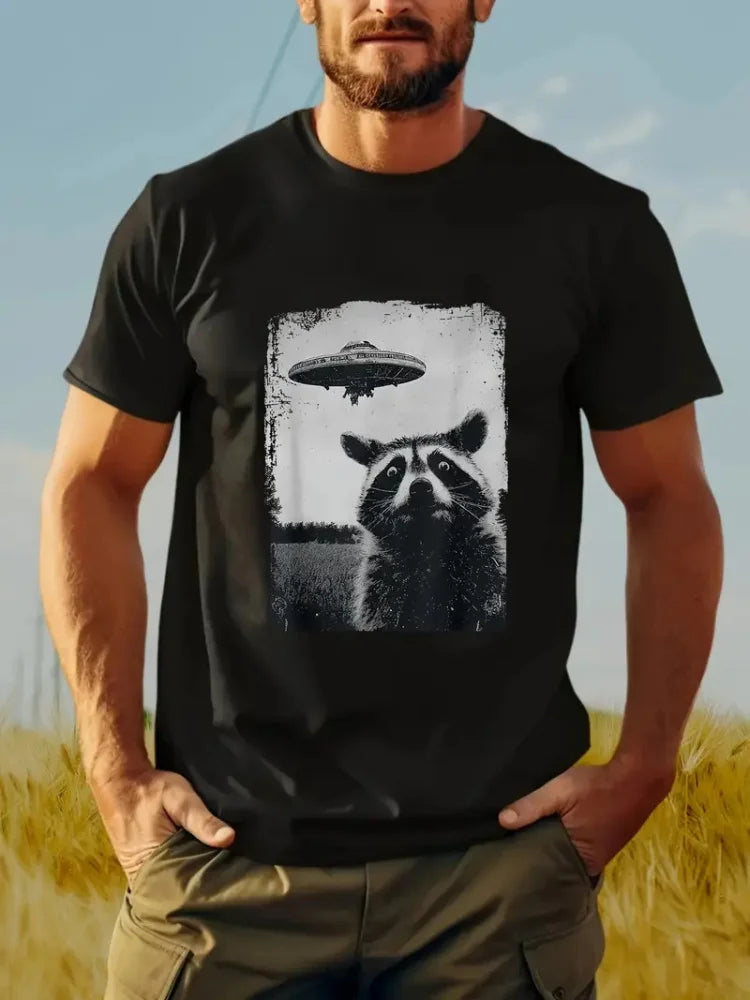 Camiseta Masculina de Verão Criativa // Com Gola Redonda e Manga Curta // Estampa de Cubo Mágico Derretendo // Modelo Casual e Moderno // Ideal p/ Atividades ao Ar Livre.