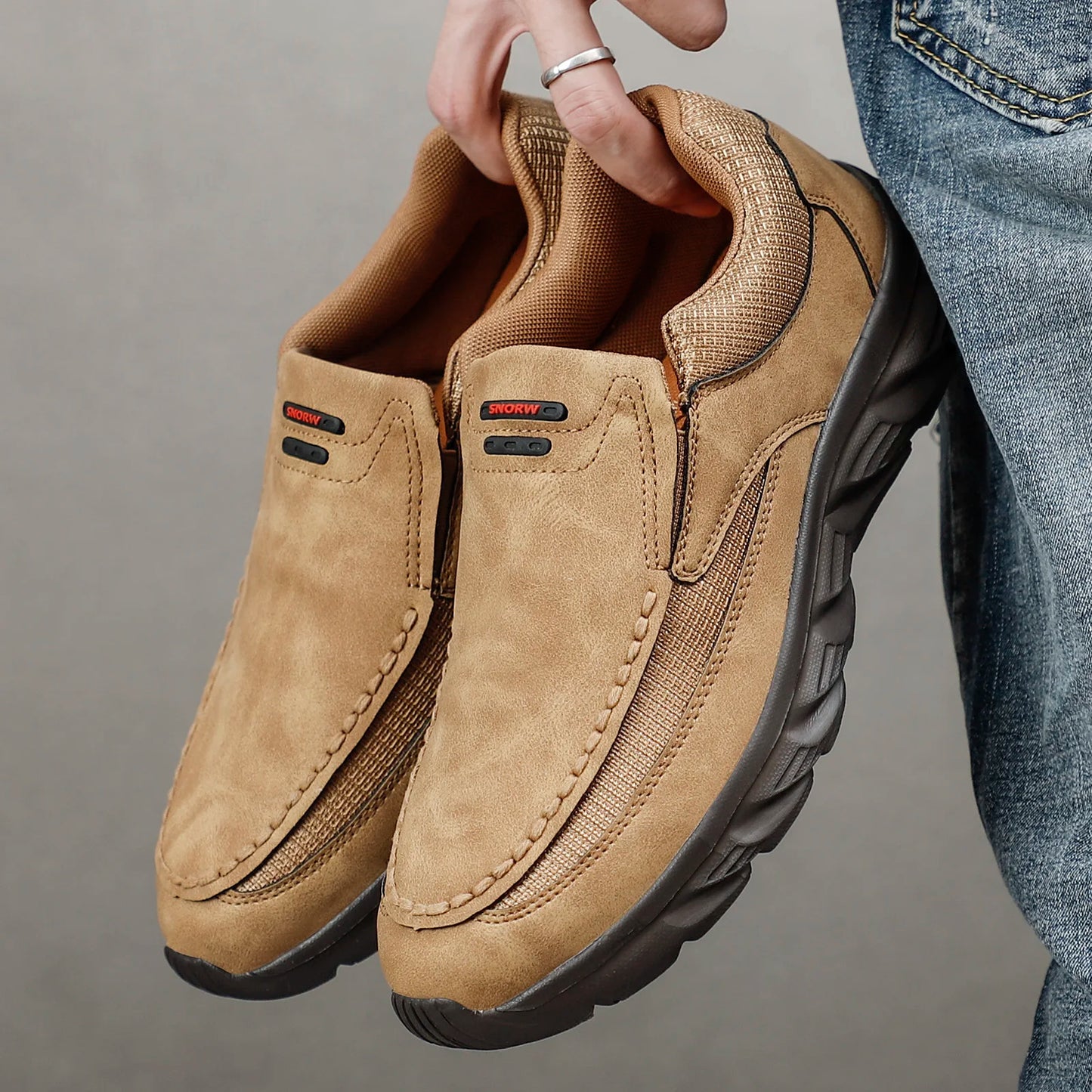 Mocassins Masculinos PUAMSS s/ Cadarço // Calçados Casuais Masculinos // Tênis Confortáveis p/ Caminhada // Calçados Masculinos de Luxo