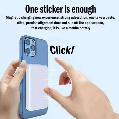 Bateria Externa Magnética Auxiliar Portátil Magsafe de 10000mAh // Com Carregador Sem Fio p/ IPhone 13, 14, 15 e 16.