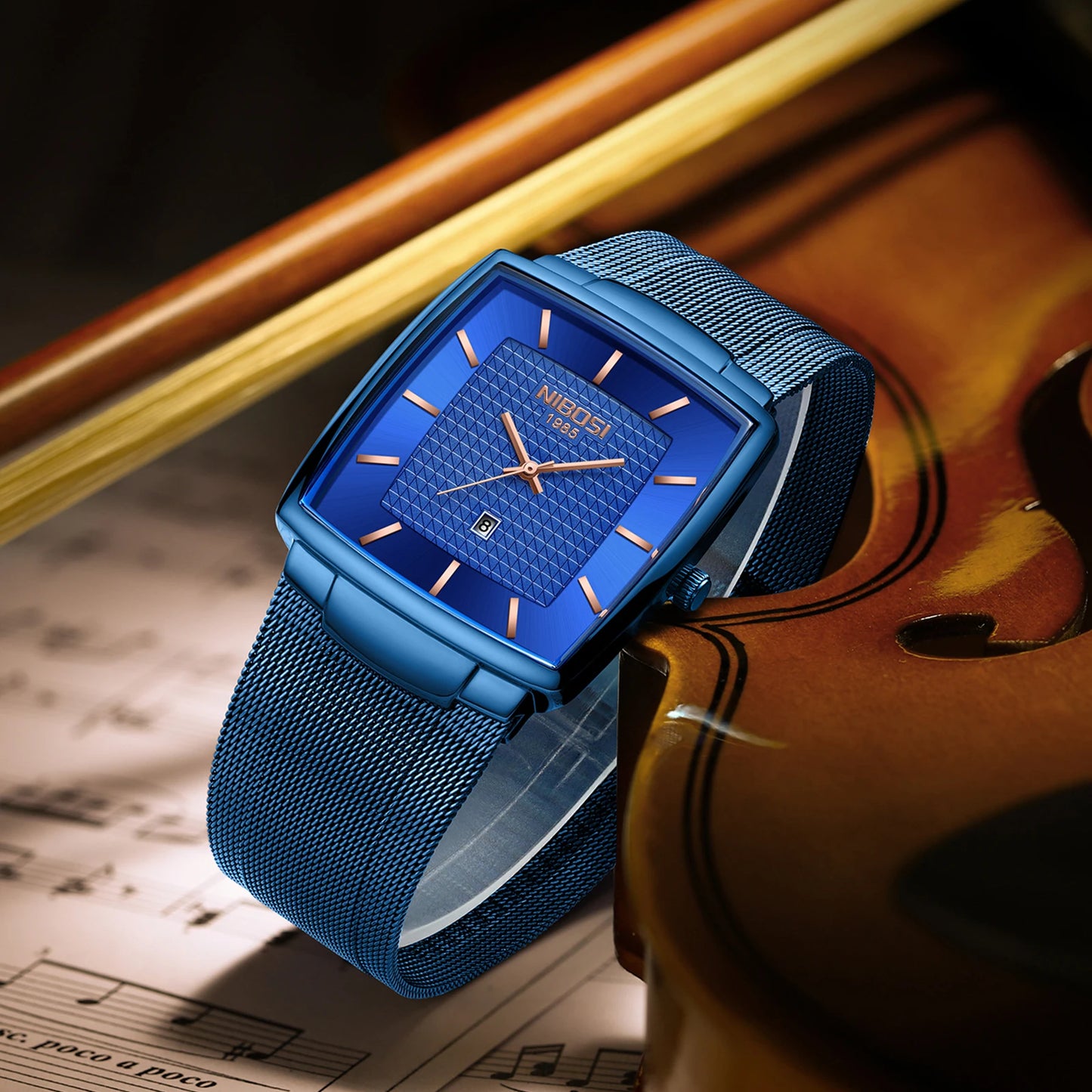 Relógios NIBOSI da Moda p/ Homens // Pulseira de Aço Inoxidável // Relógio Esportivo de Quartzo // Data Ultra Automática // Relógio Casual à Prova d'Água // Relógio Masculino