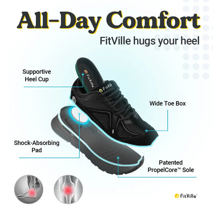 Tênis de Caminhada Masculino FitVille // Largo e Leve // Ideal p/ Pés Planos // Com Ajuste no Arco do Pé // Alívio da Dor no Calcanhar e Antiderrapante.