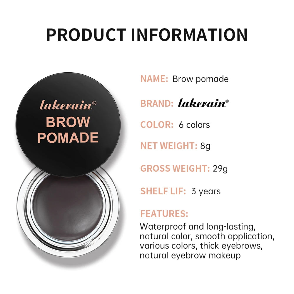 6 Cores de Maquiagem para Sobrancelhas de Longa Duração // À Prova D'Água // Pomada para Sobrancelhas 3D Natural // Gel p/ Sobrancelhas c/ Pincel // Maquiagem Profissional