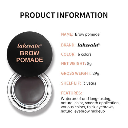 6 Cores de Maquiagem para Sobrancelhas de Longa Duração // À Prova D'Água // Pomada para Sobrancelhas 3D Natural // Gel p/ Sobrancelhas c/ Pincel // Maquiagem Profissional