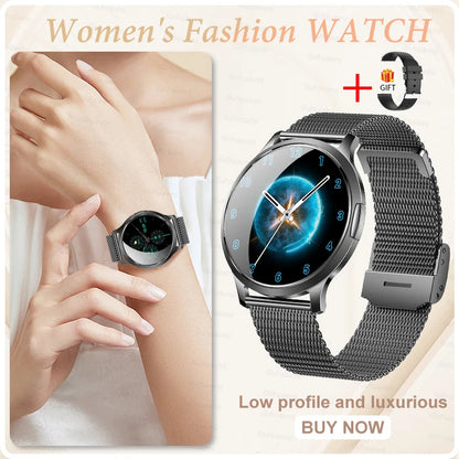 Novo Smartwatch Feminino 2026 // Presente com Tela Touch Completa de 1,32 Polegadas // Funções de Esporte e Fitness // Chamadas Bluetooth e Design Elegante