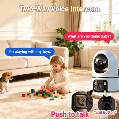 DIFANG  5K 10MP Wireless Video Baby Monitor Video Call Indoor Security Baby Nanny WiFi Pet Camera Home Surveillance O-Kam