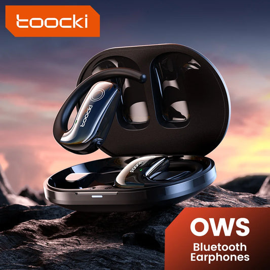 Fone de Ouvido s/ Fio Toocki EJ11 c/ Abertura // Bluetooth 5.3 OWS c/ Ganchos p/ Celular e Longa Espera // IPX5 Esportivo