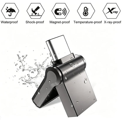 Mini Pendrive OTG USB 3.0 Tipo C de 512 GB p/ iPhone, iPad e Android (Samsung/Laptop) // Capacidades de 32 GB, 256 GB e 512 GB