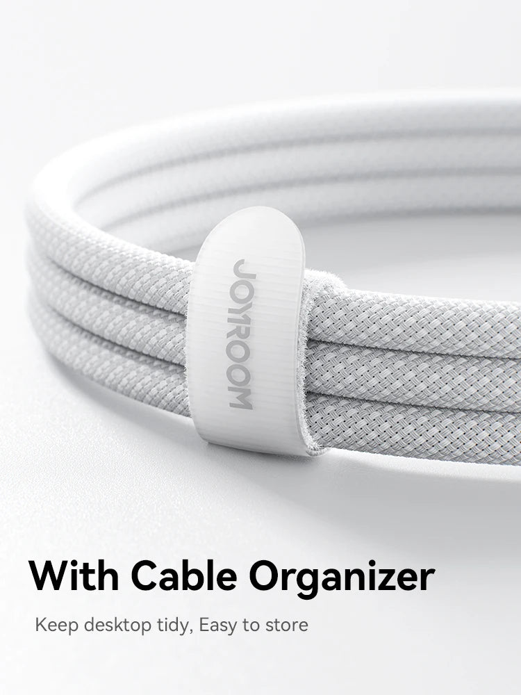 Cabo USB-C Joyroom de 100 W // Com Desligamento Automático e Carregamento Rápido // Compatível com iPhone 16, 15 Pro Max, Xiaomi, Samsung e Huawei.
