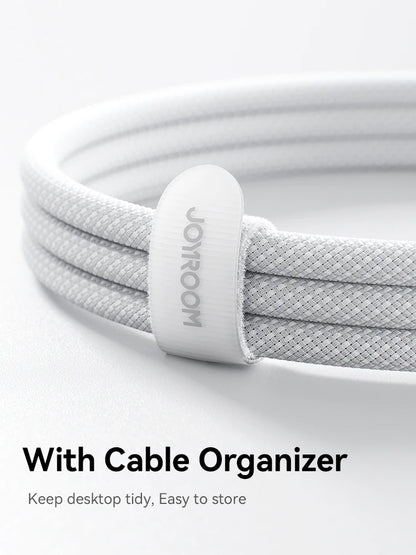 Cabo USB-C Joyroom de 100 W // Com Desligamento Automático e Carregamento Rápido // Compatível com iPhone 16, 15 Pro Max, Xiaomi, Samsung e Huawei.