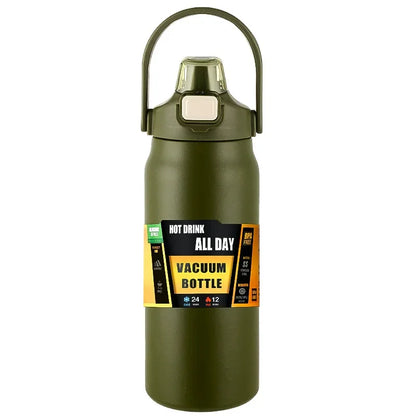 Garrafa térmica portátil para atividades ao ar livre, de aço inoxidável 304, caneca térmica, frascos a vácuo, garrafa esportiva para água fria e quente com canudo