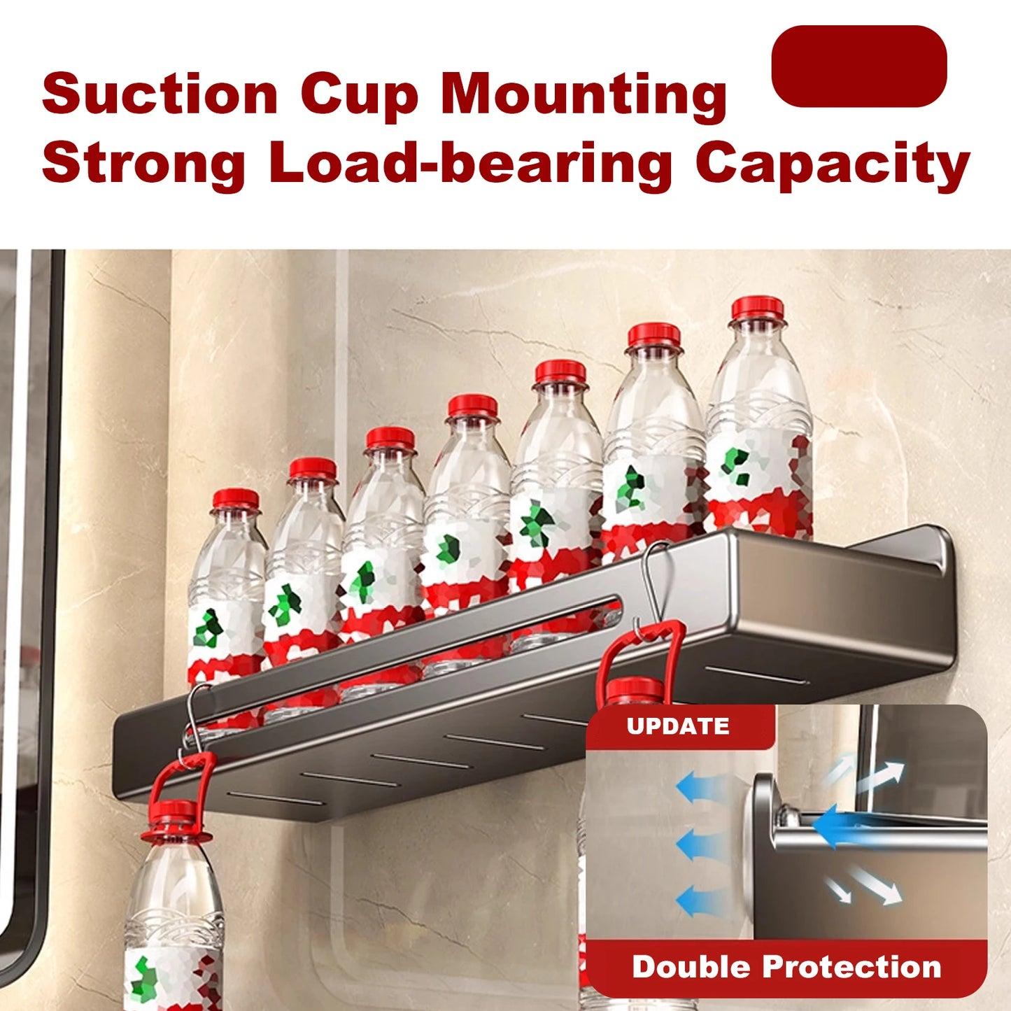 Suporte de Parede p/ Banheiro // Prateleira p/ Vaso Sanitário // Em Aço Inoxidável // Sem Necessidade de Furar // Organizador p/ Banheiro e Pia de Cozinha.