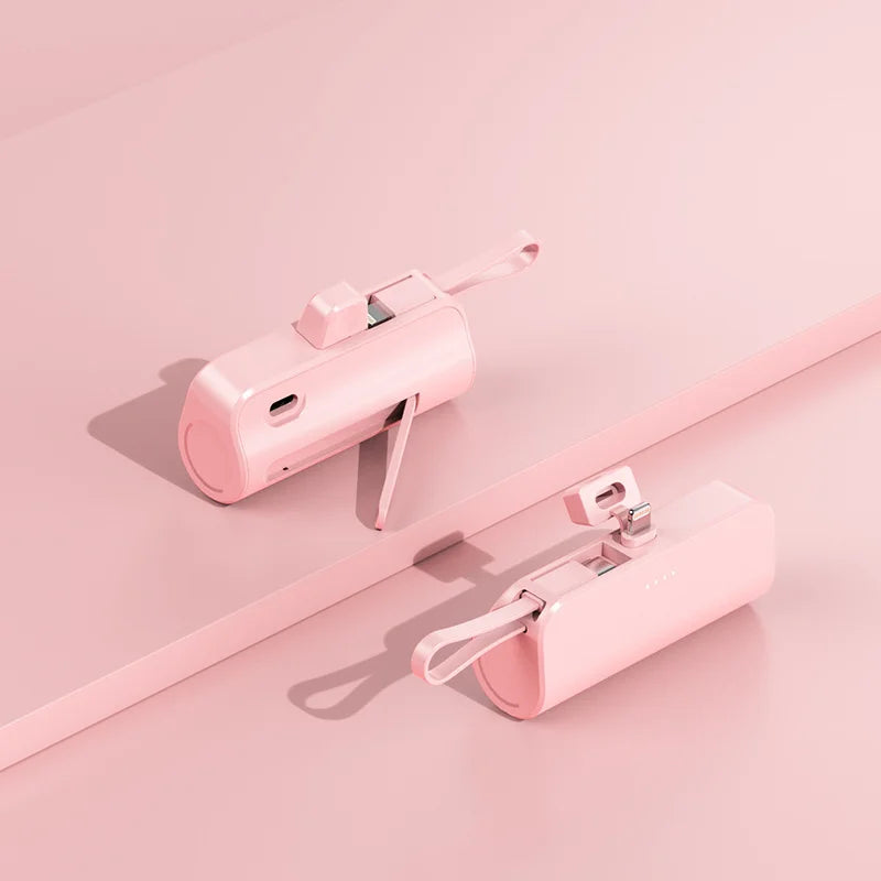 Power Bank 10000mAh Leve Com Cabo Embutido Carregador Portátil Para Celular Emergência Diário