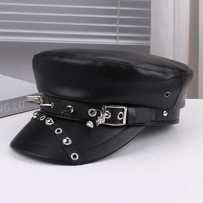 Boina Original da Subcultura Harajuku Y2K p/ Meninas // Gótica / Lolita / Goth / Harajuku // Caveira de Osso // Chapéu Punk Steam