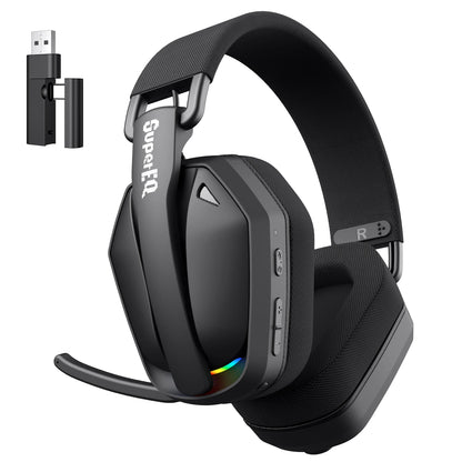 Fone de Ouvido s/ Fio p/ Jogos SuperEQ G19BT // 2,4 GHz, Ultraleve, c/ Bluetooth 5.4 e Microfone para PC/PS5/Xbox, da EKSA Choice