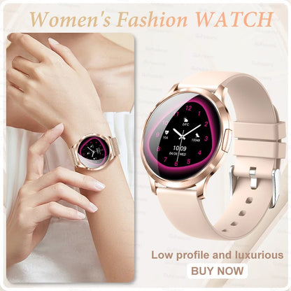 Novo Smartwatch Feminino 2026 // Presente com Tela Touch Completa de 1,32 Polegadas // Funções de Esporte e Fitness // Chamadas Bluetooth e Design Elegante