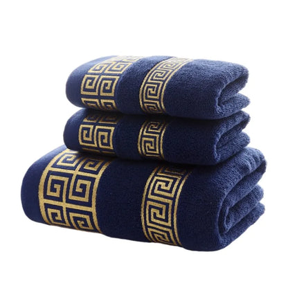 Conjunto de 3 Toalhas de Banho de Algodão // 2 Toalhas de Mão e Rosto 35x75 cm e 1 Toalha de Banho Grande 70x140 cm // Toalhas de Rosto, Toalhas de Presente