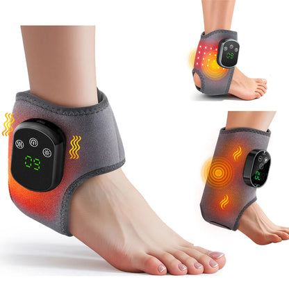 Faixa de Suporte e Proteção para Tornozelo com Aquecimento, Compressão Térmica e Massagem Vibratória