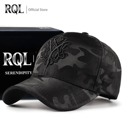 Boné RQL de Beisebol Preto c/ Totem Bordado // Camuflagem Militar // Chapéu Novo Hip Hop Luxo // Masculino Esporte de Marca // Personalidade!!!