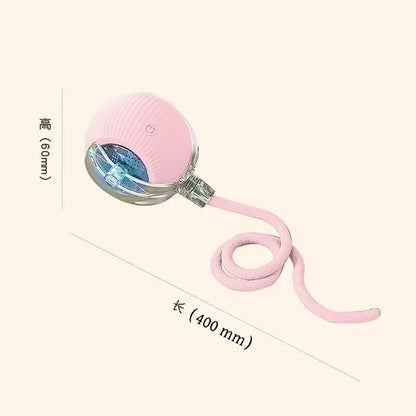 C015 Bola de Brinquedo p/ Gatos // Bola Rolante Inteligente p/ Animais de Estimação // Bola Interativa Automática c/ Cauda