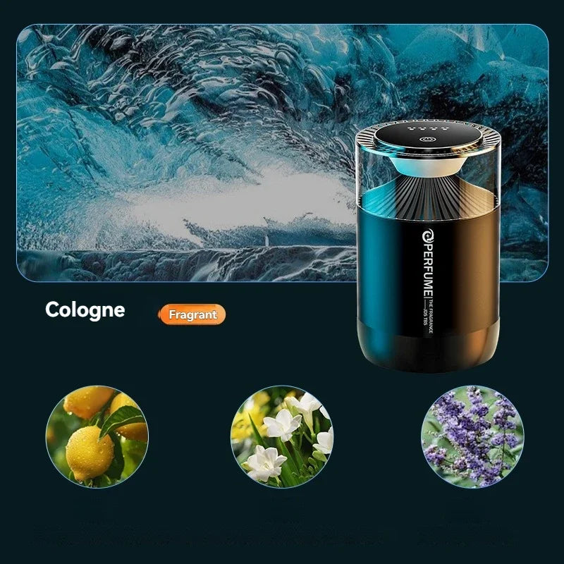 Aromatizador de Ar Inteligente Recarregável p/ Carro // Difusor de Aroma em Formato de Nuvem c/ Luz RGB p/ Interior Automotivo.
