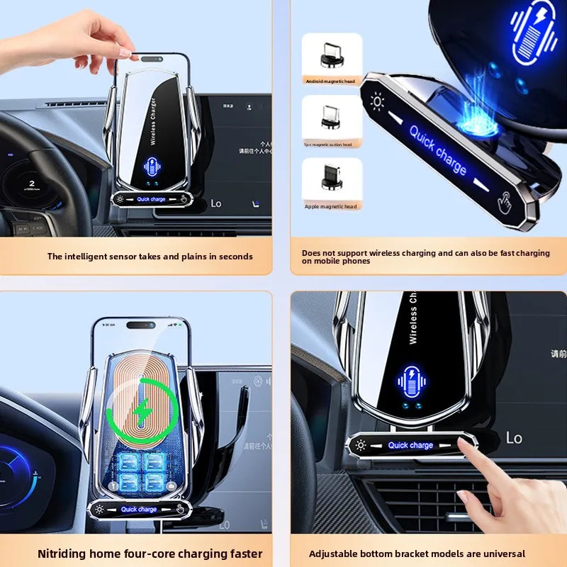 Carregador s/ Fio p/ Carro // Suporte p/ Celular por Indução ou Direta // Suporte p/ Carro com Indução Elétrica Automotiva // Fixação Automática