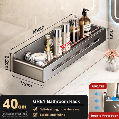 Suporte de Parede p/ Banheiro // Prateleira p/ Vaso Sanitário // Em Aço Inoxidável // Sem Necessidade de Furar // Organizador p/ Banheiro e Pia de Cozinha.