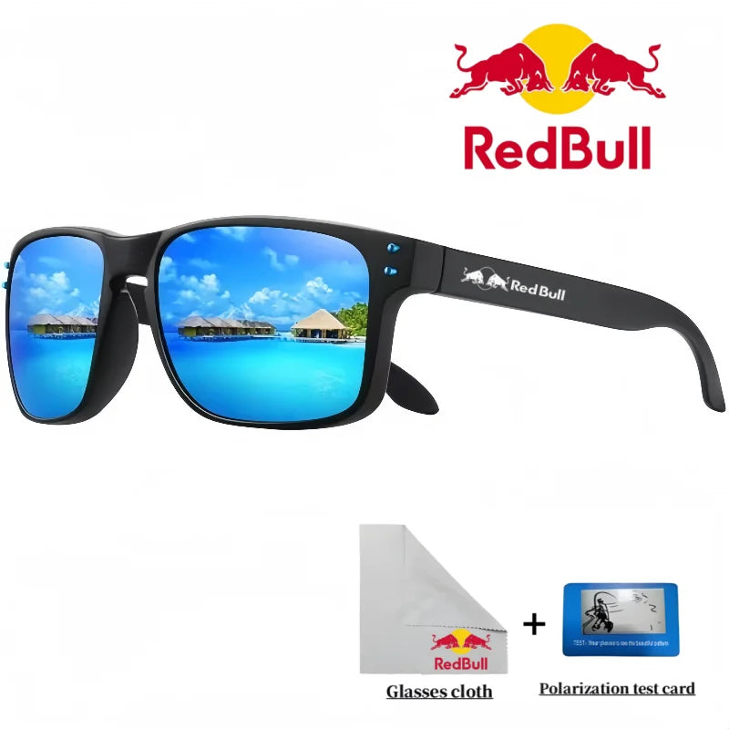 Óculos de Sol Quadrados Polarizados Red Bull Fashion F1 Unissex // Acabamento de Alta Qualidade // Proteção UV