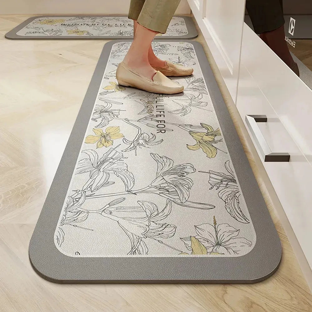 Tapetes de Cozinha Impermeáveis e Resistentes a Óleo // Fáceis de Limpar // Modelo Simplicity Line em Couro PVC Lavável
