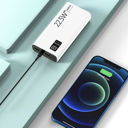 Power Bank 20000mAh Portátil com Tela LCD // Carregamento Rápido e 2 Saídas USB p/ Celular, Tablet e Viagem