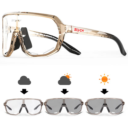Óculos de Sol p/ Ciclismo Unissex p/ Caminhadas // Fotocromáticos SCVCN // Novos p/ Motociclismo, Bicicleta, Esportes ao Ar Livre // Proteção UV400
