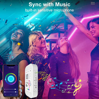 Fita LED RGB 5050 c/ Controle WiFi Inteligente // Fita LED RGB 220V p/ Decoração de Parede de Quarto
