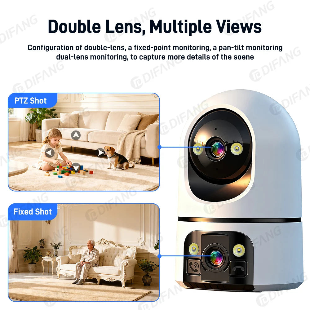 DIFANG  5K 10MP Wireless Video Baby Monitor Video Call Indoor Security Baby Nanny WiFi Pet Camera Home Surveillance O-Kam