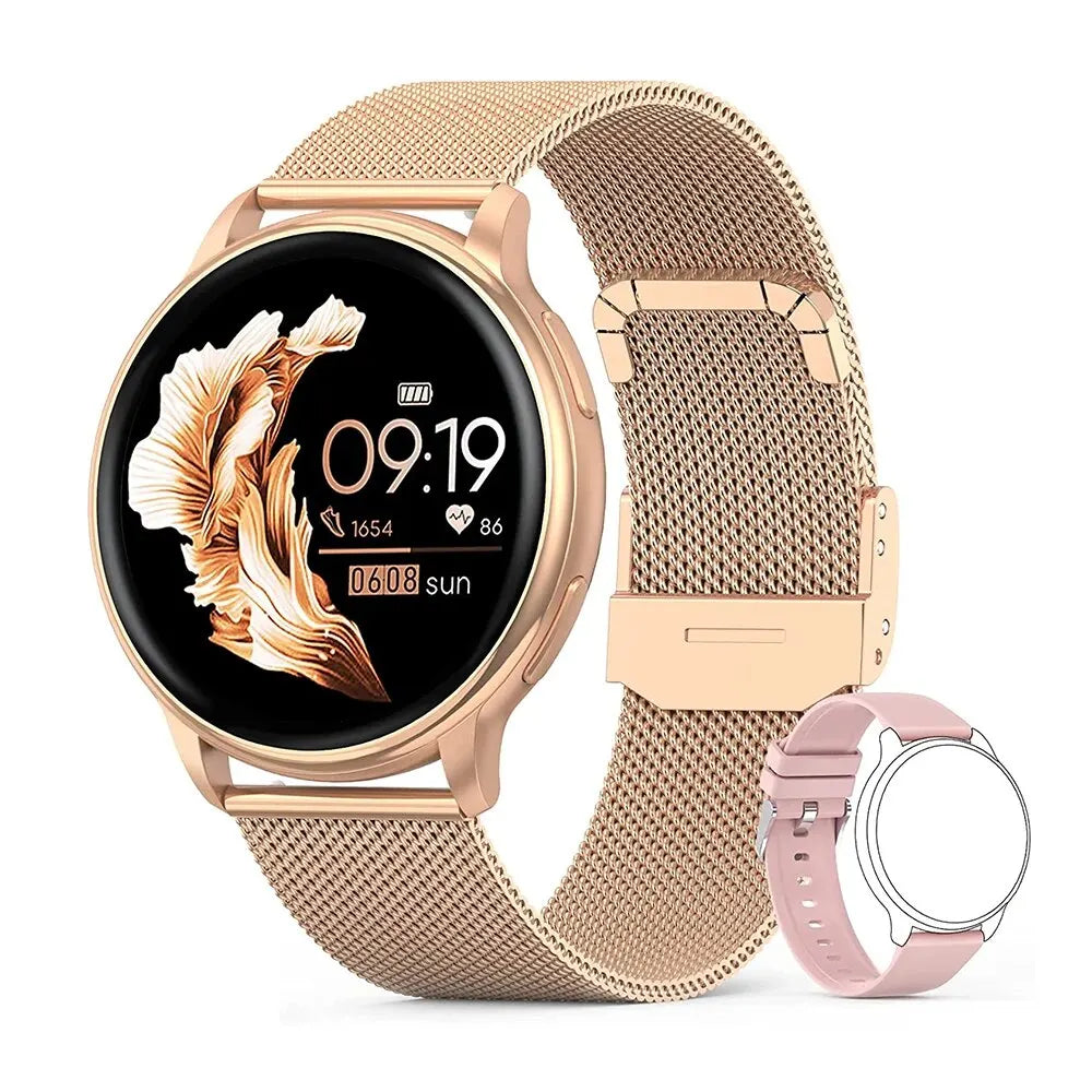 Smartwatch Feminino MEVADEN Y22 (1,32 polegadas) // Chamadas Bluetooth, Monitor de Saúde e Fitness