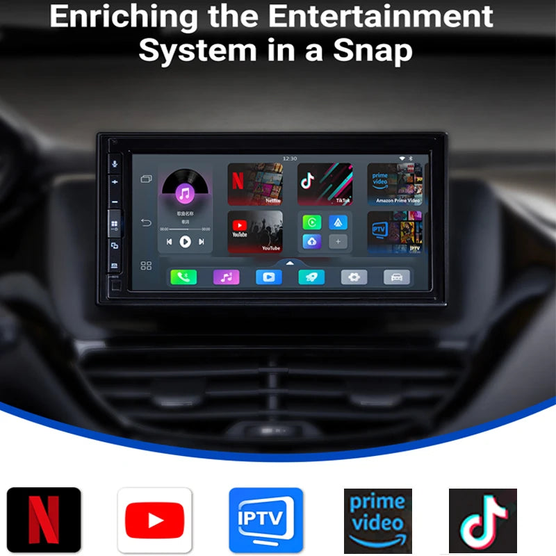 OTTOCAST Play2Video Pro Android Ai Box Pro // Com YouTube, Netflix e TikTok Integrados // IPTV, Conexão com Fio para Sem Fio e CarPlay // Acessórios p/ Carro.