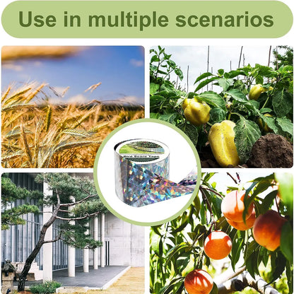 Fita Espanta-Pássaros // Fita Holográfica Refletora Brilhante de Dupla Face // Repele Pombos, Corvos, Pica-paus e Muito Mais.