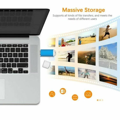Novo Pendrive OTG 2 em 1 de 16 TB (USB 3.0 e Tipo-C) para iPhone, Samsung, Huawei, Xiaomi, Android e Notebook