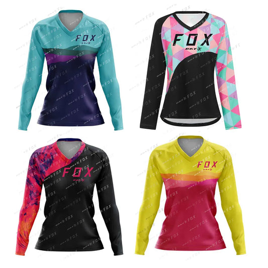 Camisa Feminina BATFOX Downhill Mountain Bike // Camisa da Motocicleta // Camiseta Bat Fox de Secagem Rápida // Roupas Esportivas Femininas MTB // Para Mulheres Esportivas!!!