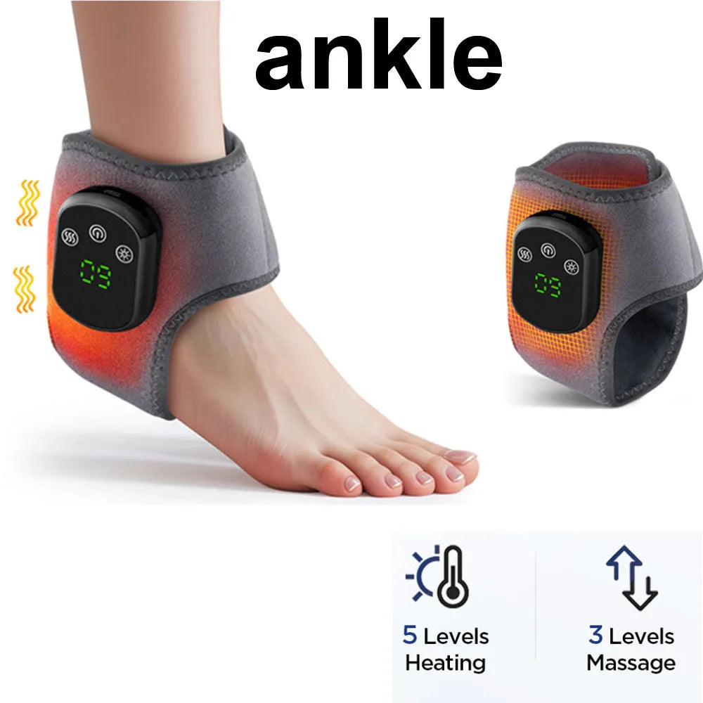 Faixa de Suporte e Proteção para Tornozelo com Aquecimento, Compressão Térmica e Massagem Vibratória